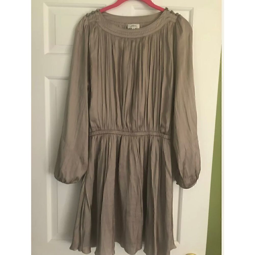 Wilfred Aritzia Taupe Pleated Dress